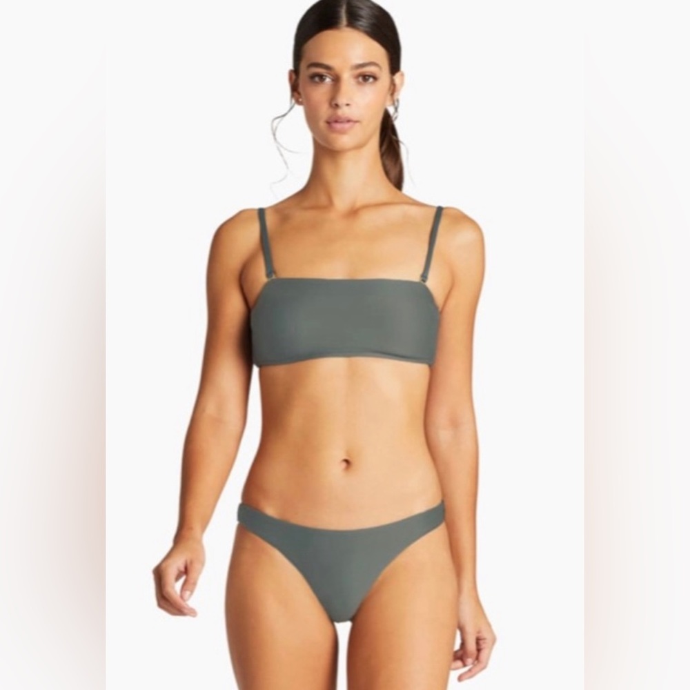 🔥NWT Vitamin A Mila Bandeau Top & Luciana Bottom Swim SET | SEA GREEN